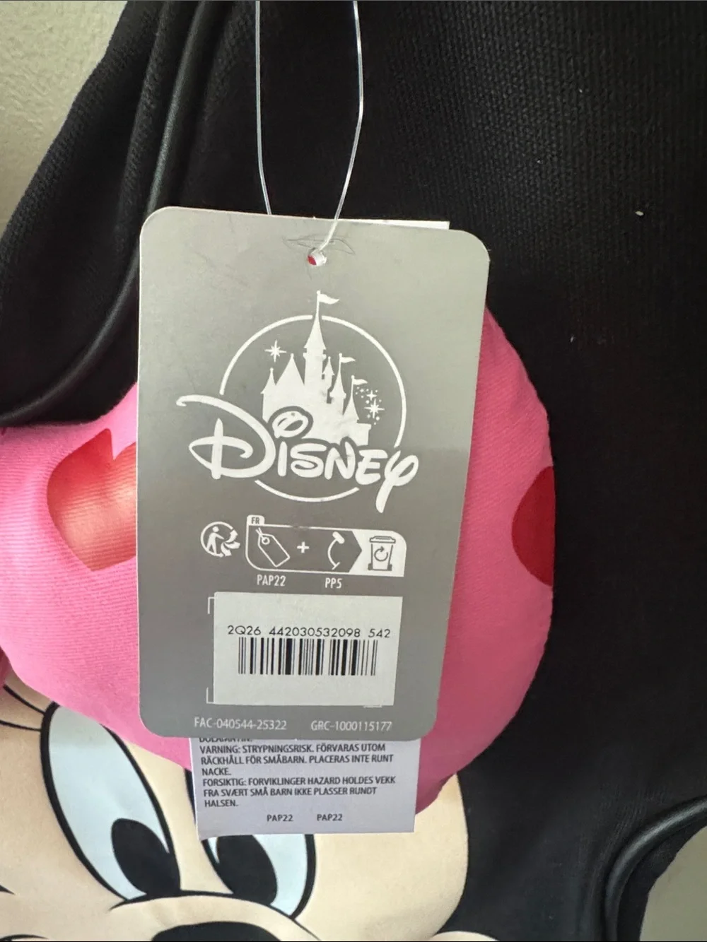 Disney Minnie Mouse Black Tote with Pink Bow